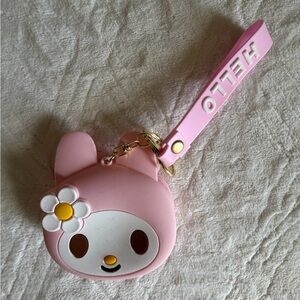 Pink Character coinKeychain with Strap